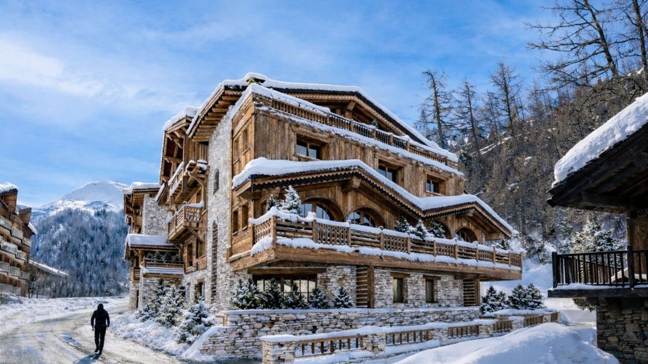 Chalet d'exception en montagne enneigée